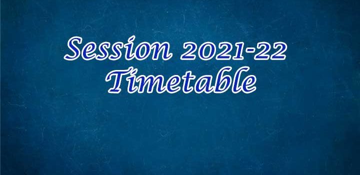 Timetable 2021-22